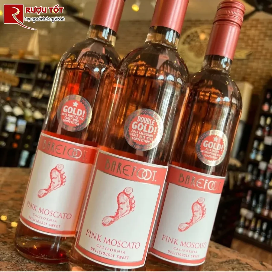 ruou barefoot varietal pink moscato
