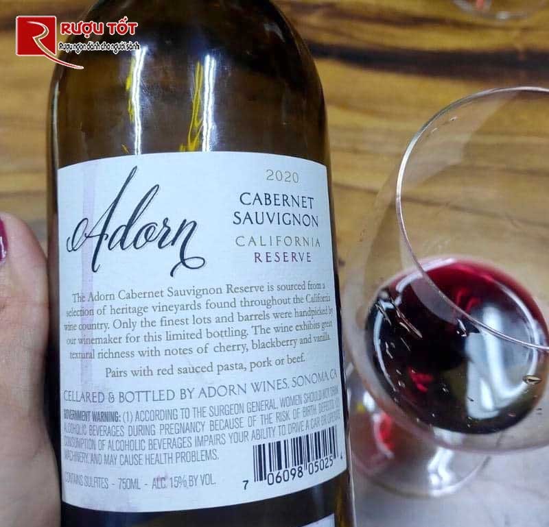 Rượu vang Mỹ Adorn Reserva