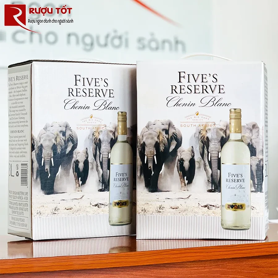 vang bịch Fives Reserve Chenin Blanc 3L