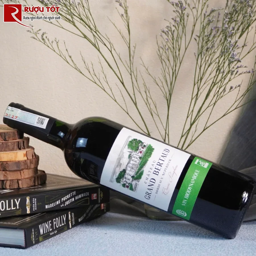 ruou chateau grand bertaud biodynamic 14% 750ml huong vi tu nhien