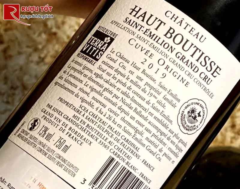 Rượu Chateau Haut Boutisse Saint Emilion