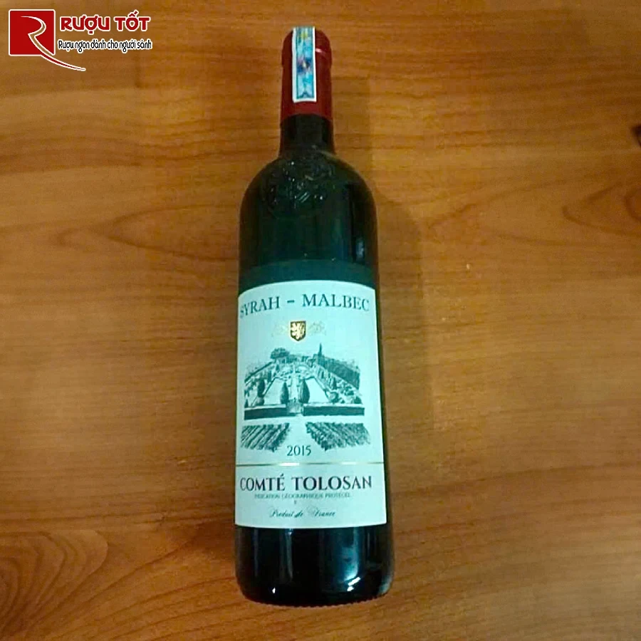 ruou comte tolosan syrah malbec 12% 750ml phap