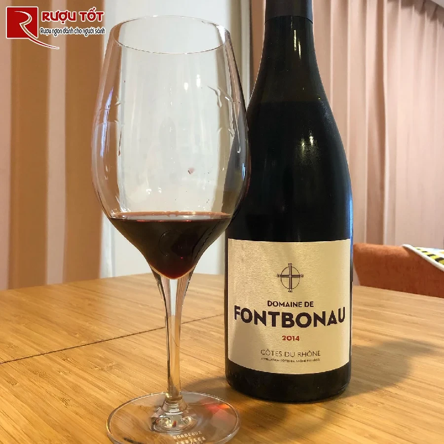 ruou domaine de fontbonau cotes du rhone chinh hang