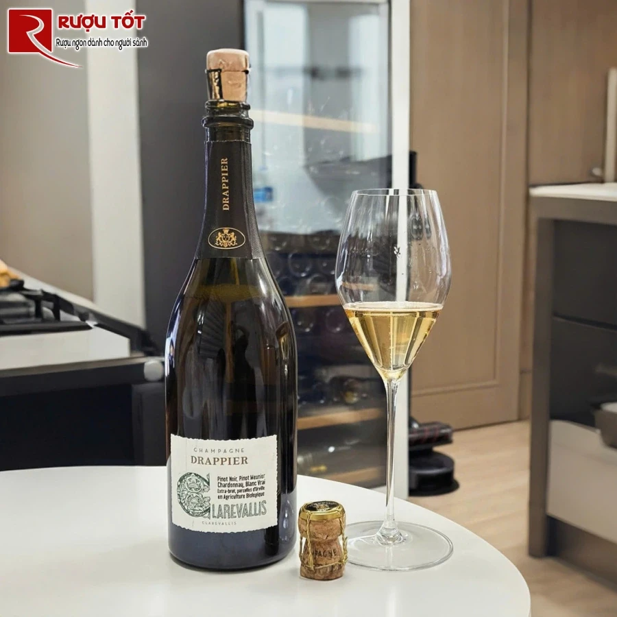 ruou drappier clarevallis extra brut chat luong