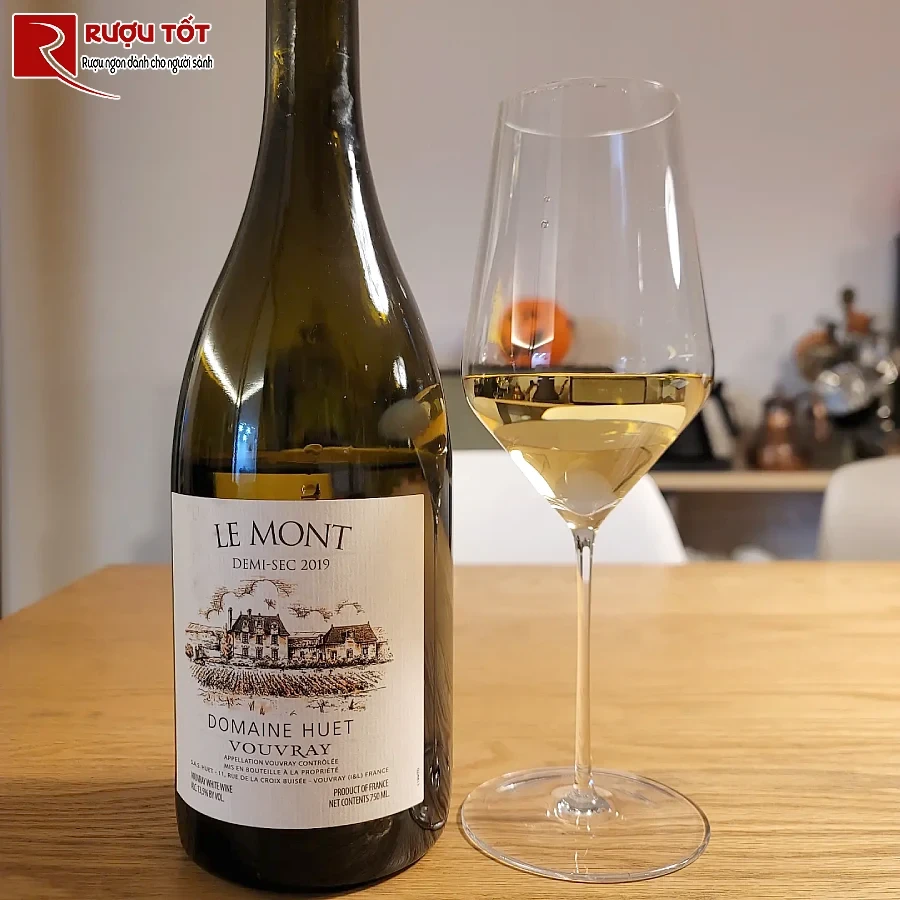 ruou le mont vouvray domaine huet demi sec 13,5% 750ml phap