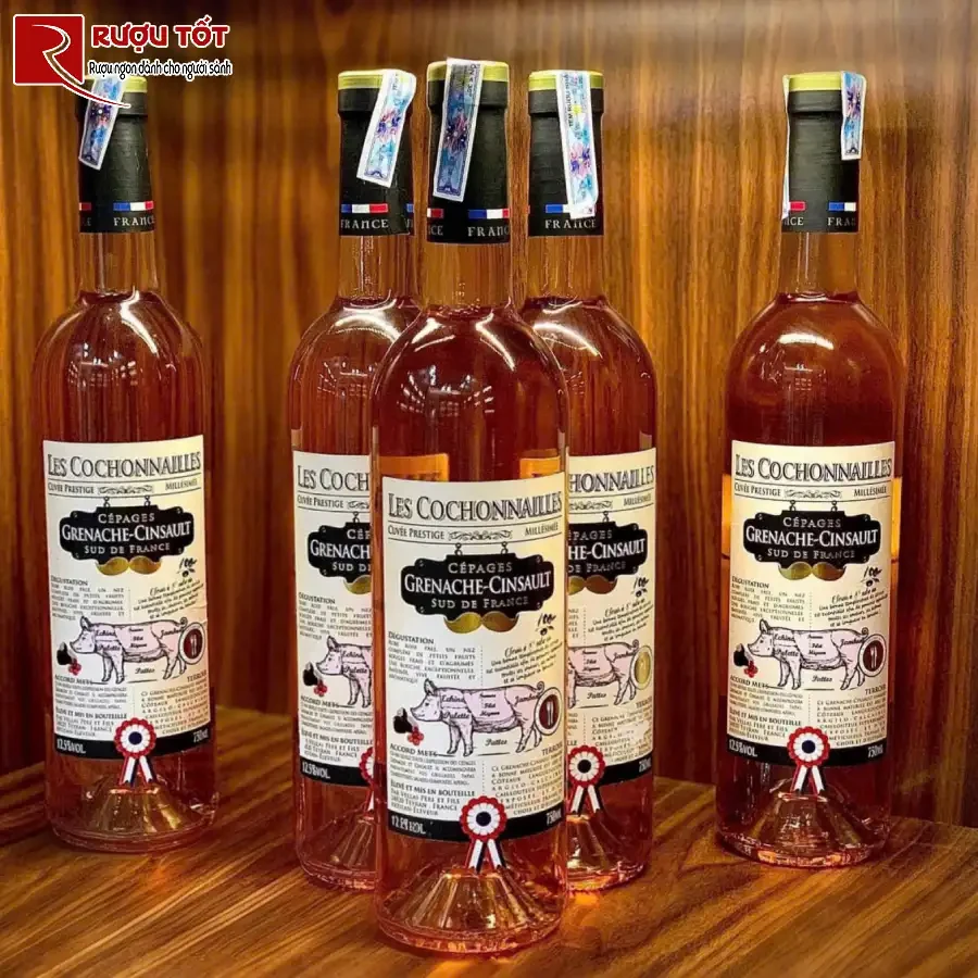 ruou les cochonailles grenache cinsault rose 12,5% 750ml