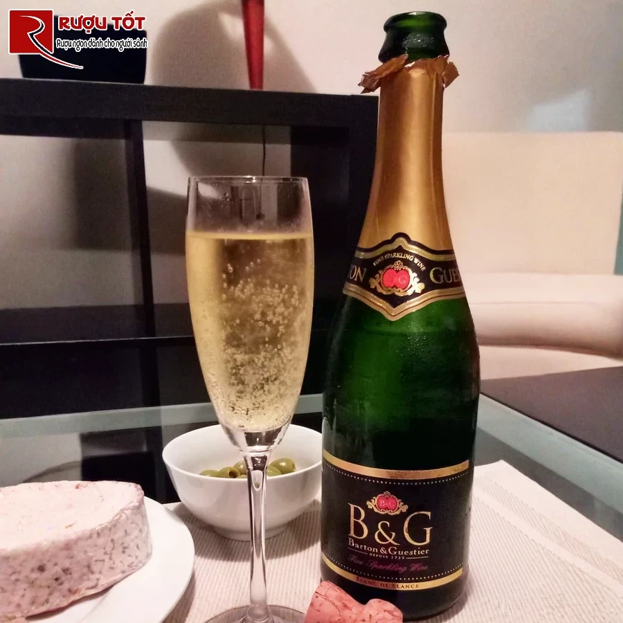 ruou vang b&g sparkling blanc de blanc square label