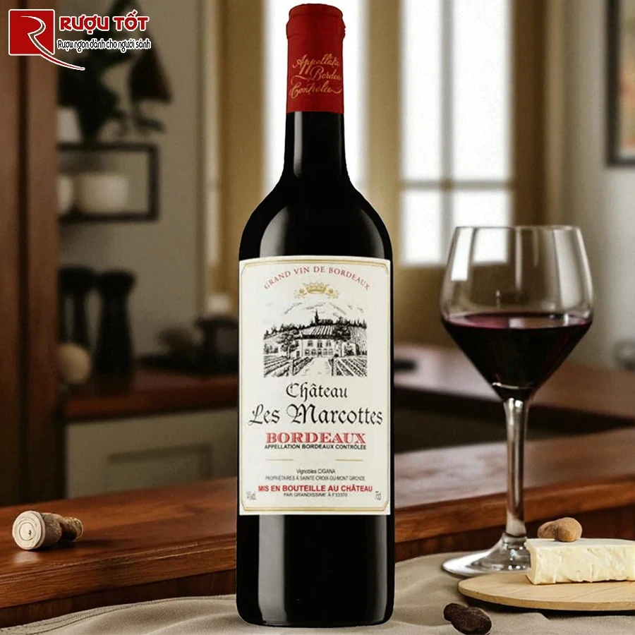 ruou vang chateau les marcottes bordeaux 750ml 13,5% phap