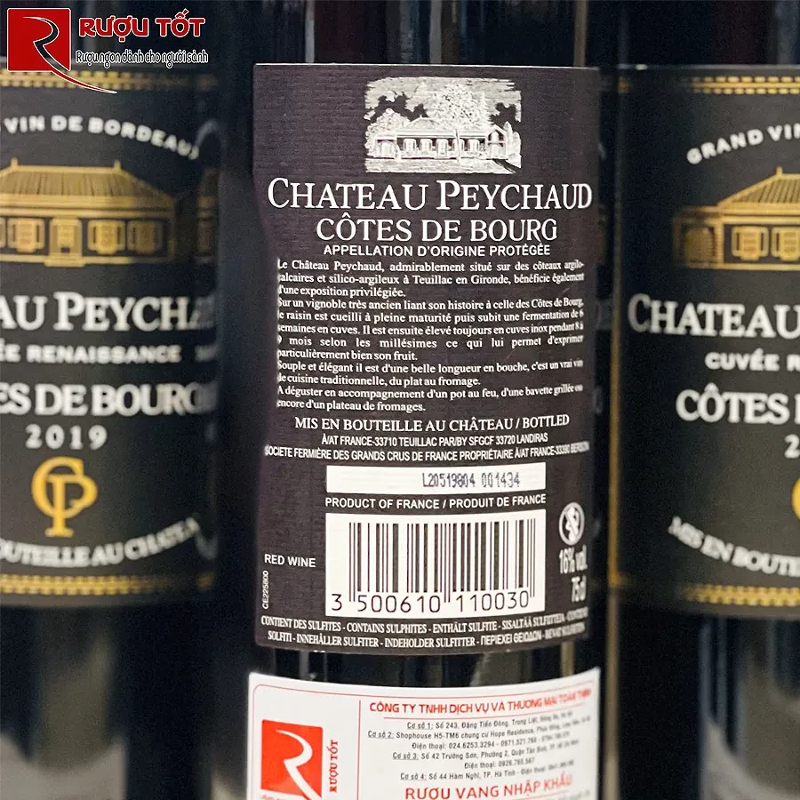 Rượu vang Chateau Peychaud 16 độ