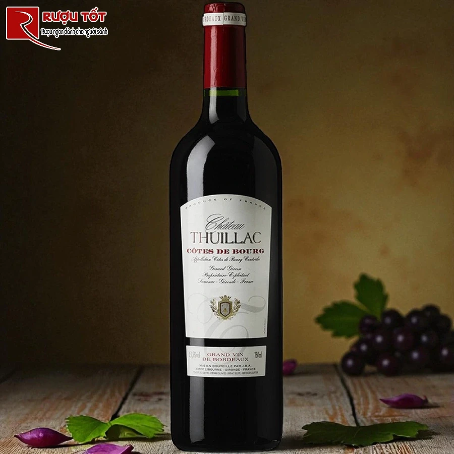 ruou vang chateau thuillac cotes de bourg rouge 12,5% 750ml