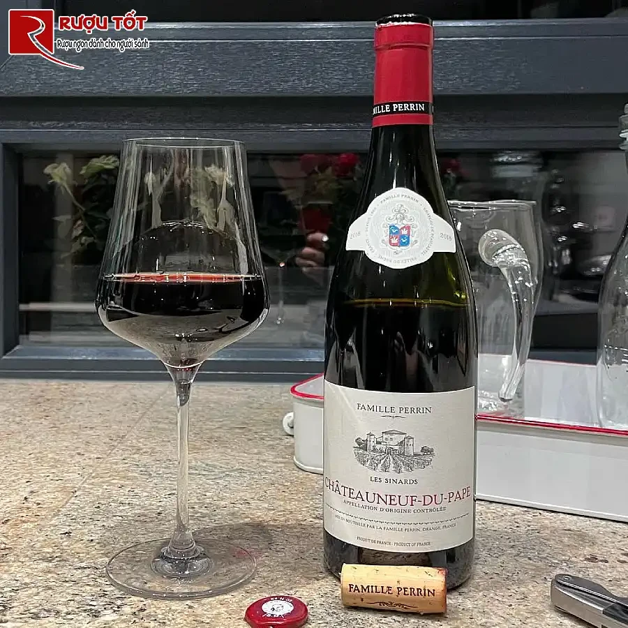 ruou vang chateauneuf du pape perrin les sinards