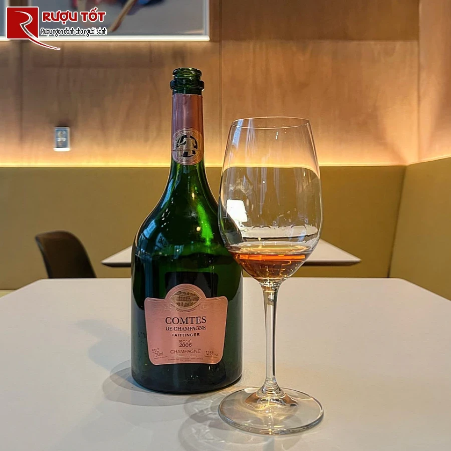 ruou vang comtes de champagne taittinger rose 750ml 12,5%