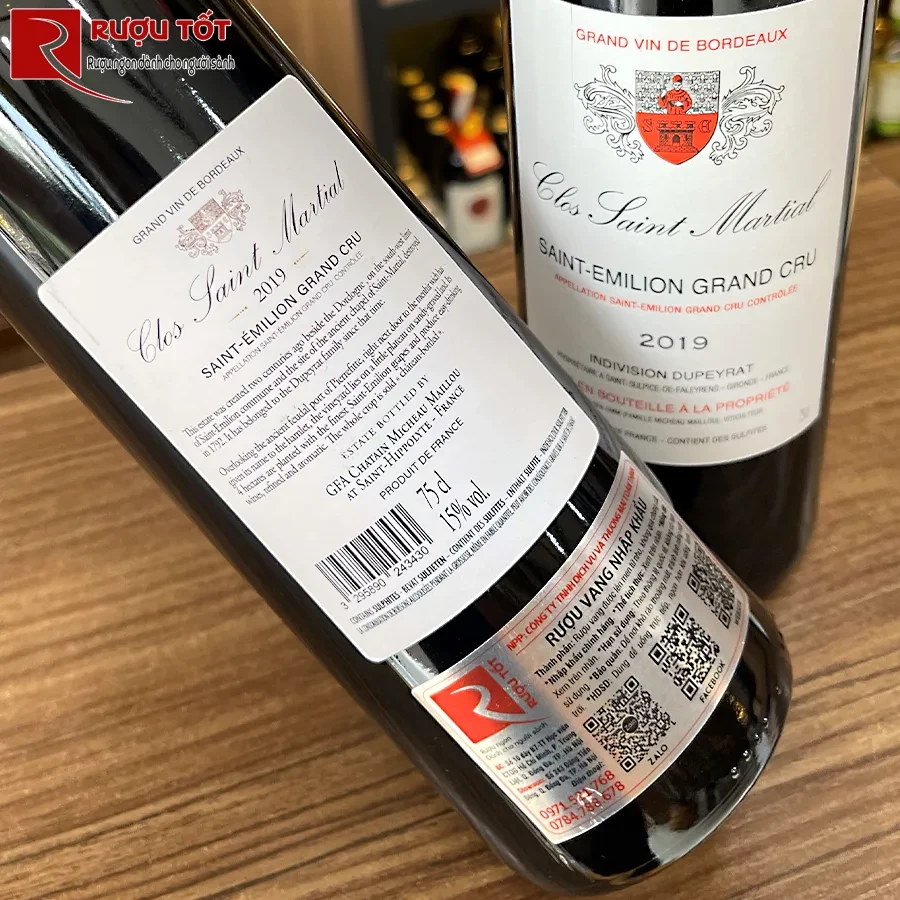 Rượu vang đỏ Pháp Clos Saint Martial
