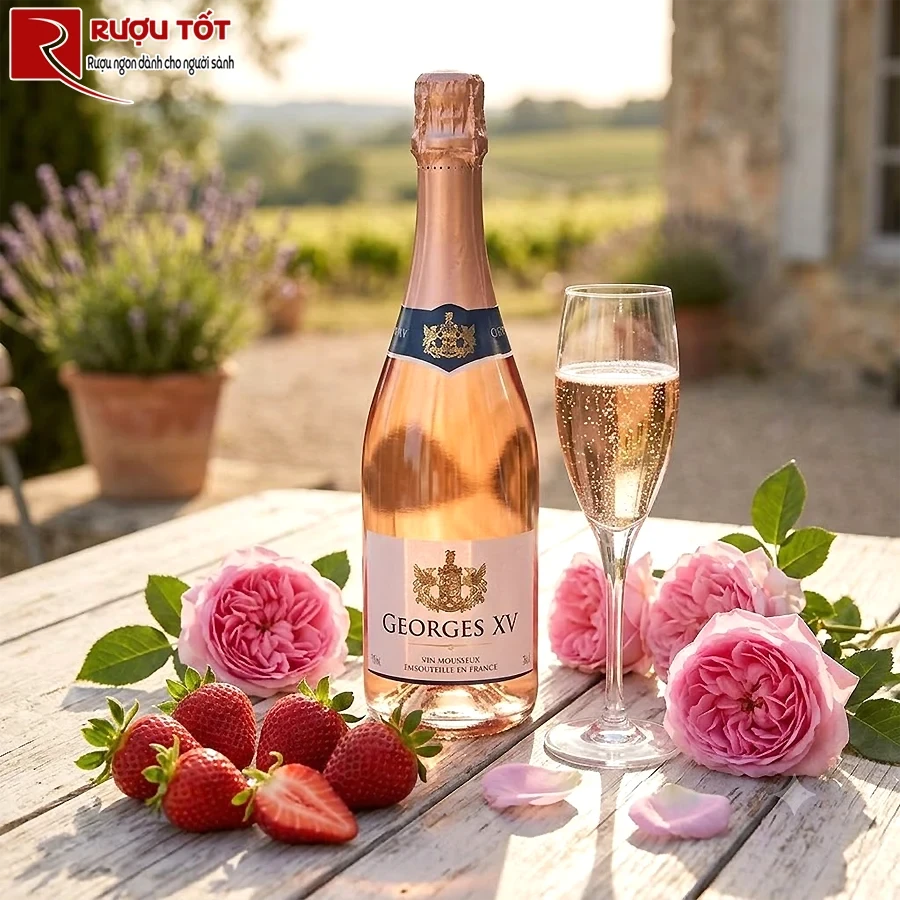 Rượu vang Georges XV Sparkling Brut Rose