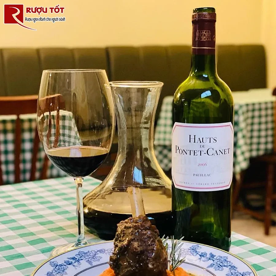 ruou vang les hauts de pontet canet pauillac gia tot