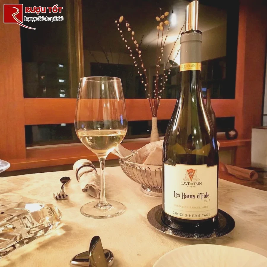 ruou vang les hauts d'eole crozes hermitage 750ml 13% phap