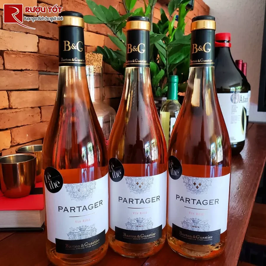 ruou vang partager vin rose barton guestier 12% 750ml