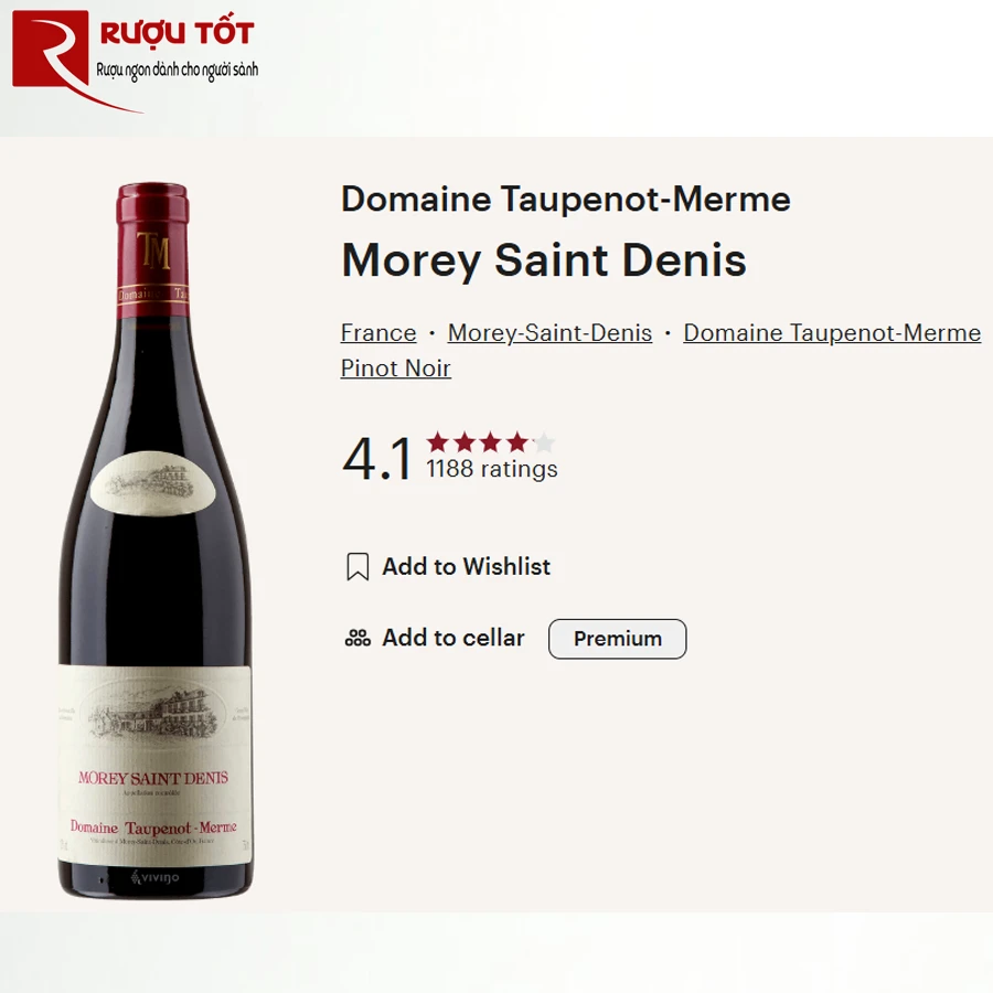 Rượu vang Pháp Morey Saint Denis Domaine Taupenot Merme