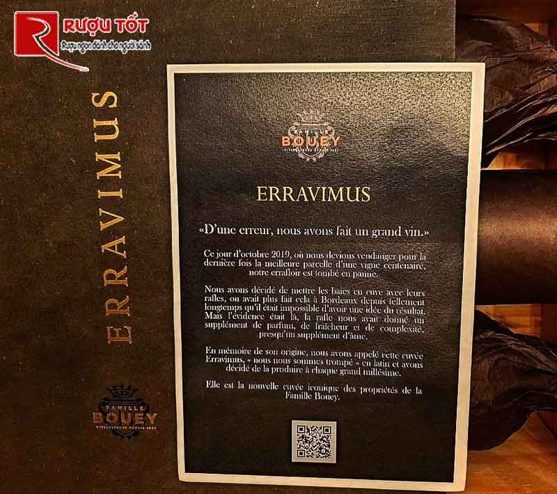 Vang đỏ Pháp Erravimus