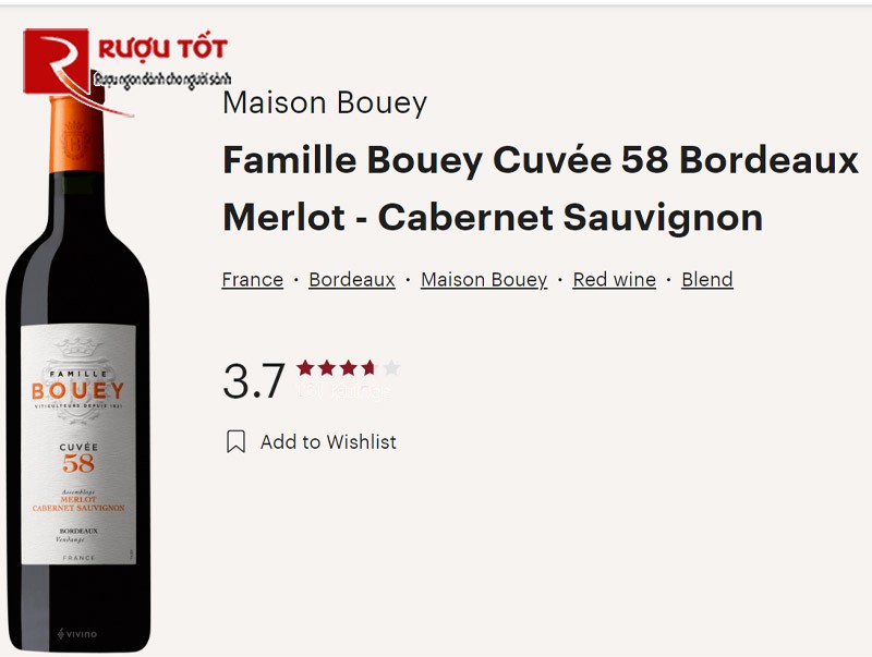 Vang đỏ Pháp Famille Bouey Cuvee 58