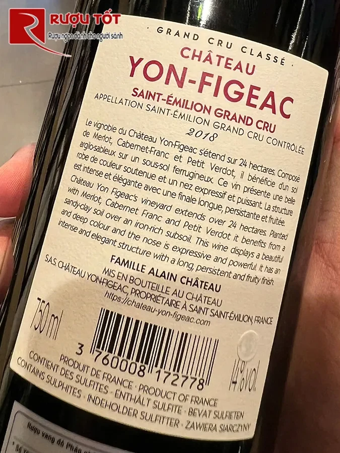 vang phap Chateau Yon Figeac