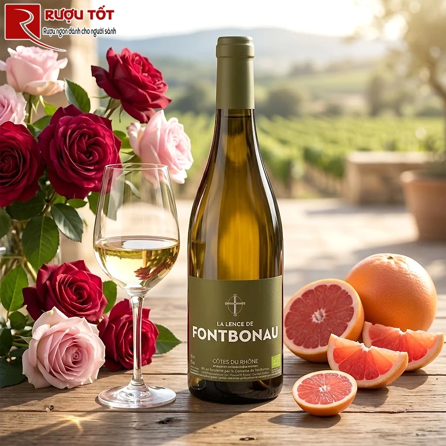 Vang trắng La Lence de Fontbonau Cotes du Rhone