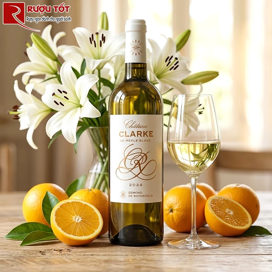 Vang trắng Le Merle blanc de Chateau Clarke Bordeaux