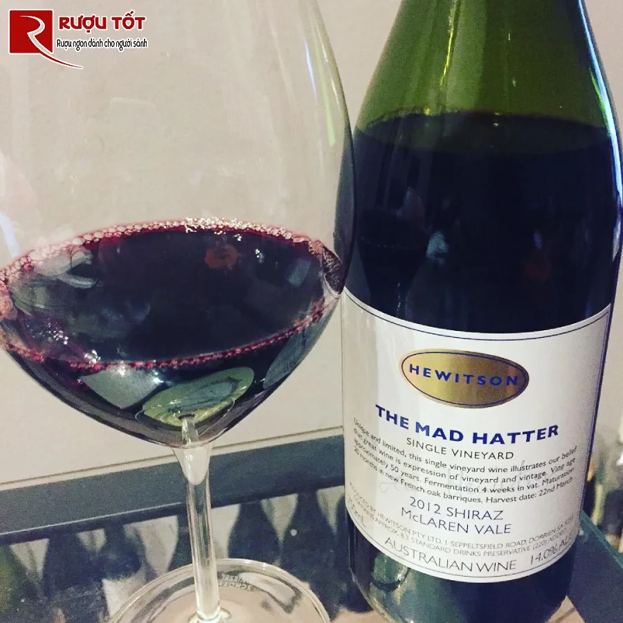 ruou vang hewitson the mad hatter shiraz