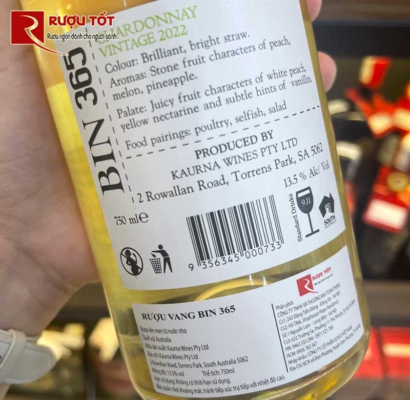 Vang trắng Bin 365