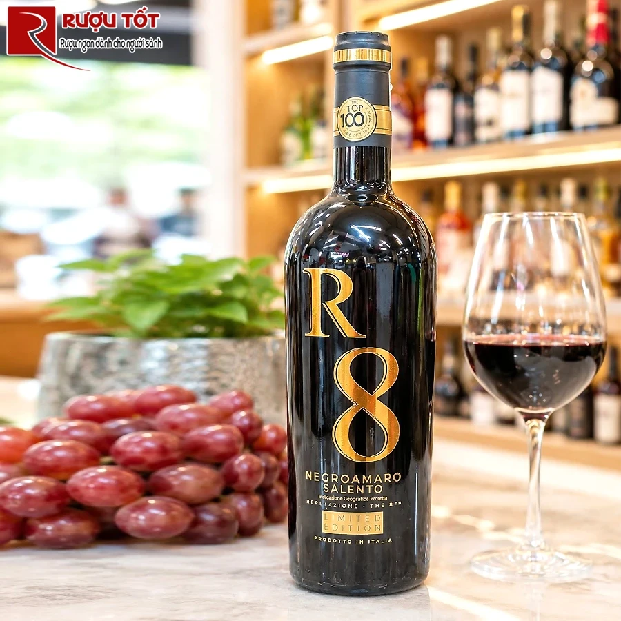 Rượu đỏ Ý R8 Negroamaro Salento