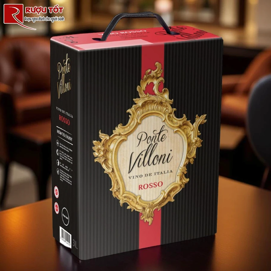 ruou donna villoni vino rosso d'italia 3l 14% hao hang