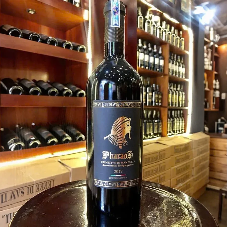 ruou pharaoh primitivo di manduria 14,5% 750ml chat luong cao