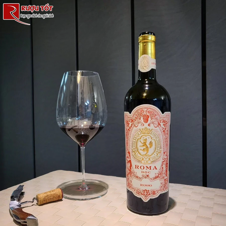 ruou roma rosso poggio le volpi 14% 750ml chat luong