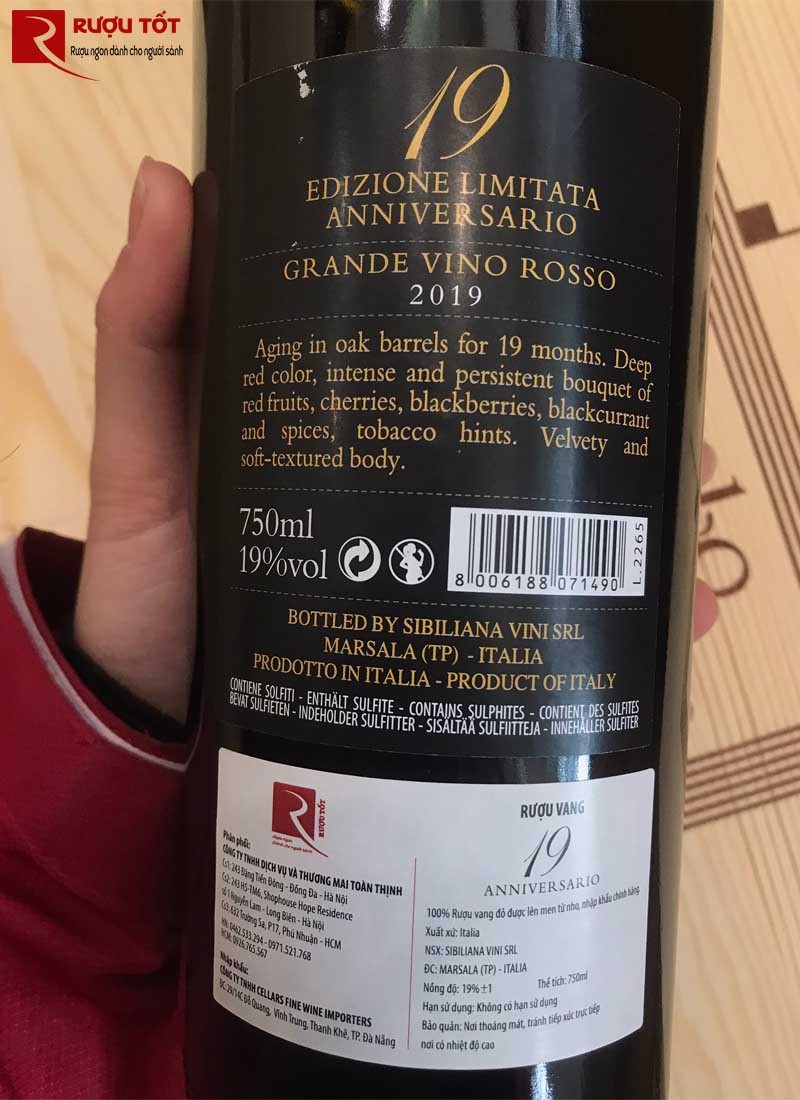 ruou vang 19 Anniversario