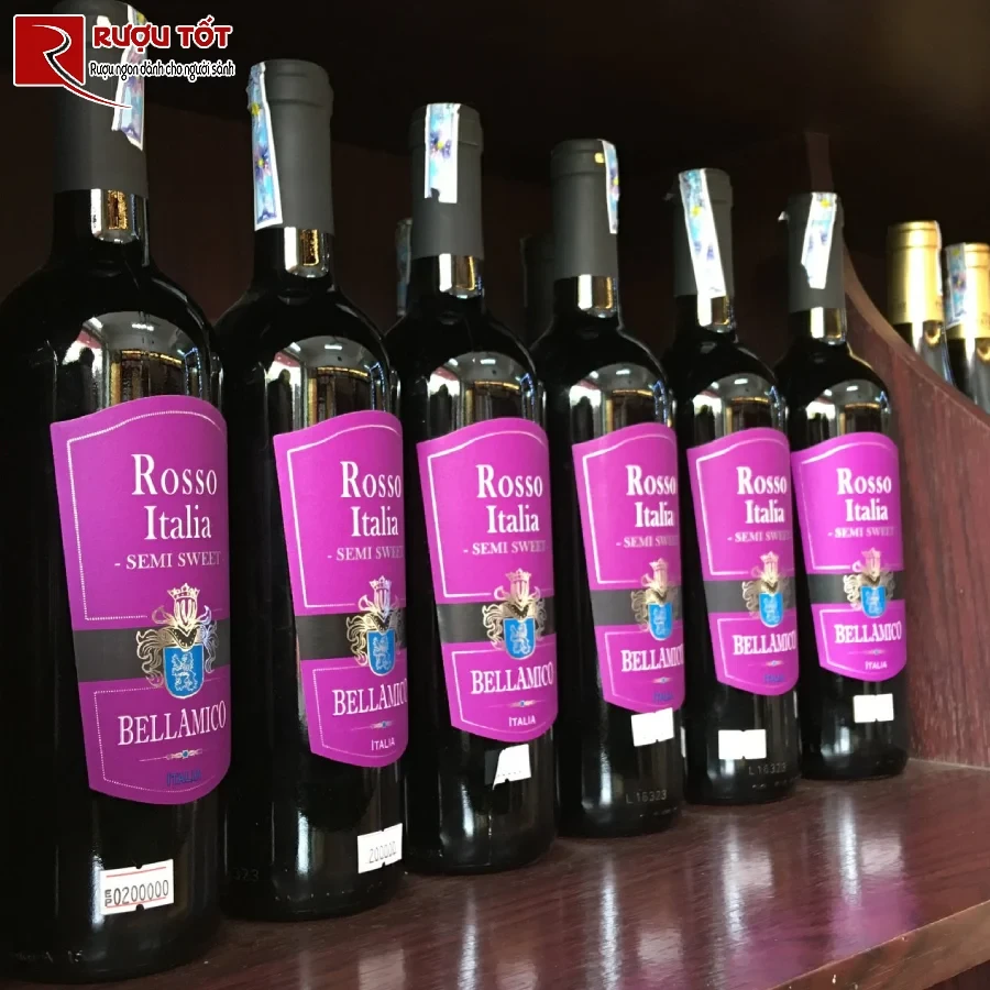 ruou vang bellamico rosso italia semi sweet 750ml 12%