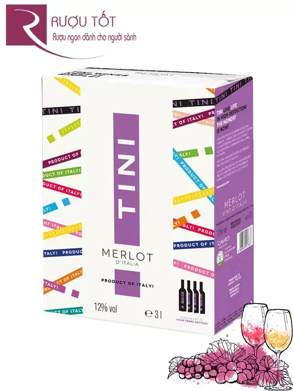 Rượu vang bịch Tini Merlot Bịch 3L