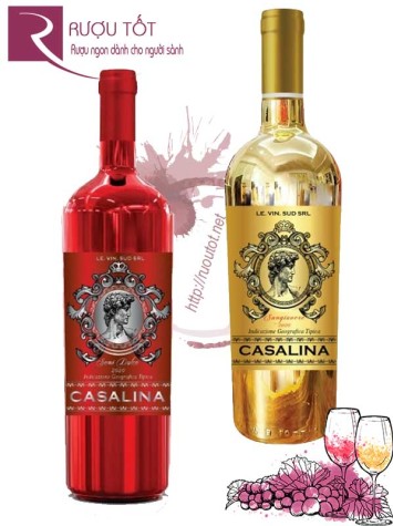 Rượu vang Casalina nhãn vàng - đỏ
