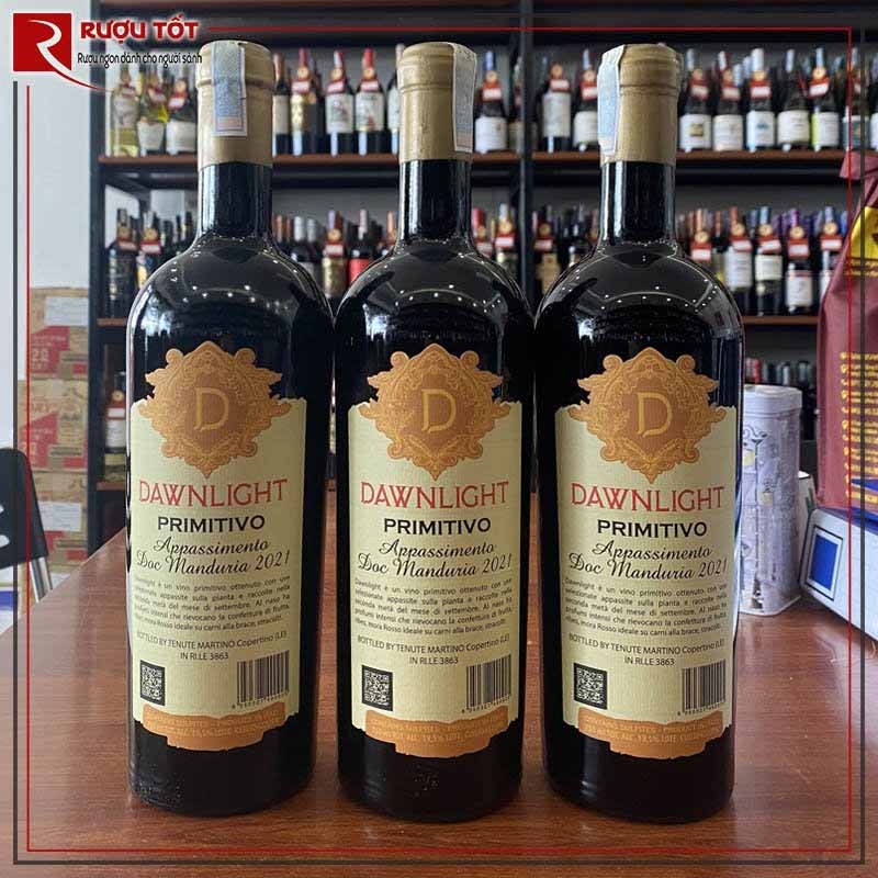 ruou vang Dawnlight Primitivo Martino Appasimento