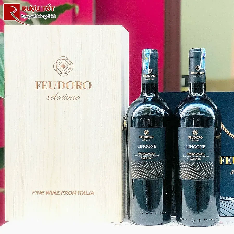 ruou vang feudoro lingone negroamaro salento