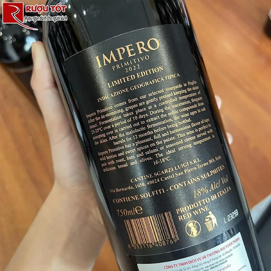 Rượu vang Impero Limited Edition