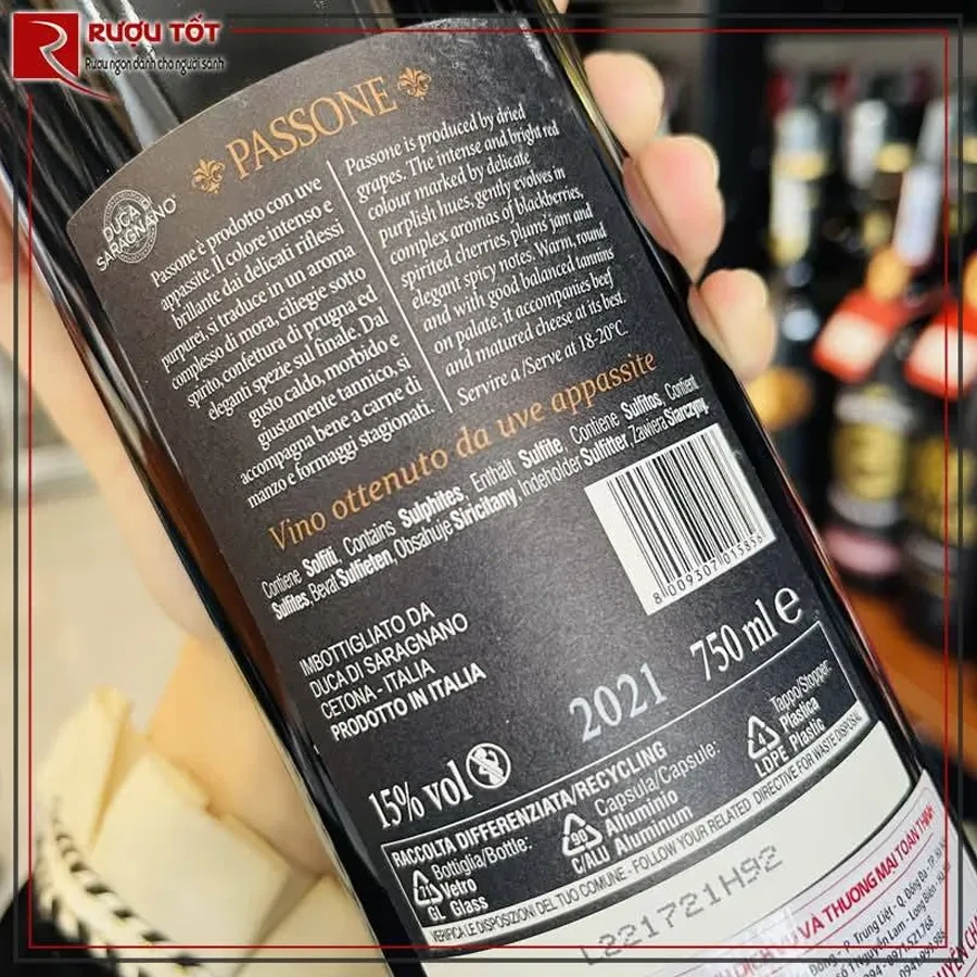 Rượu vang Passone Duca di Saragnano