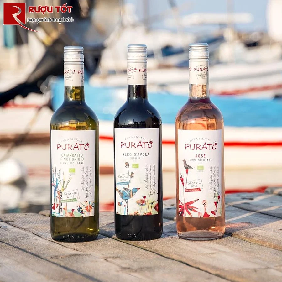 Rượu vang Purato Nero d Avola Sicilia Organic