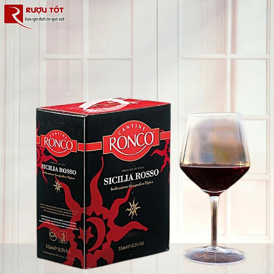 ruou vang ronco sicilia rosso igt bib