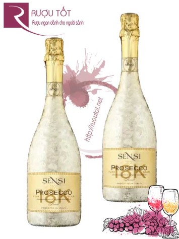 Rượu vang Sensi 18K Prosecco Gold Brut - Vang nổ nhãn vàng lấp lánh