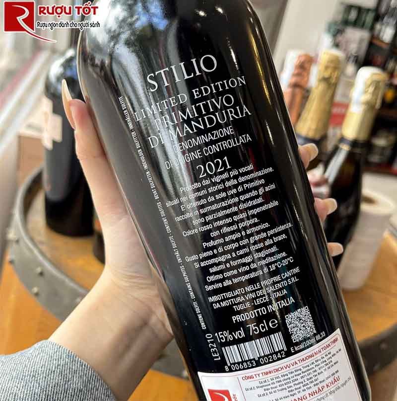 Rượu vang Stilio con nhện DOC