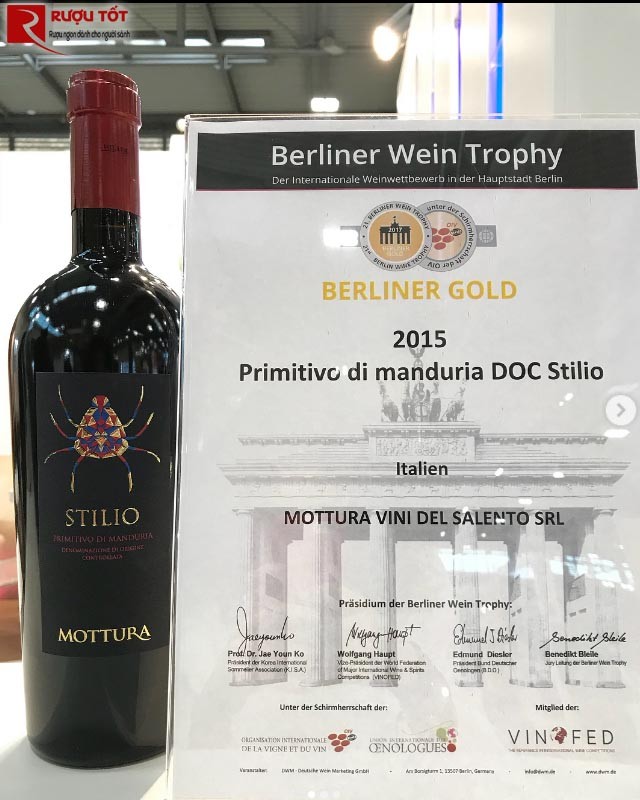 Rượu vang Stilio Mottura Primitivo di Manduria