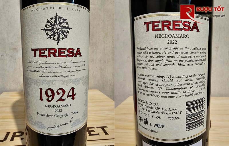 Rượu vang Ý Teresa 1924 16 độ