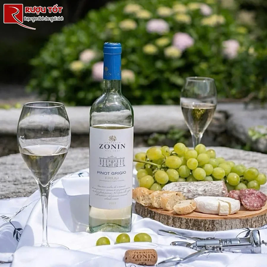 ruou zonin pinot grigio friuli aquileia 12% 750ml de uong