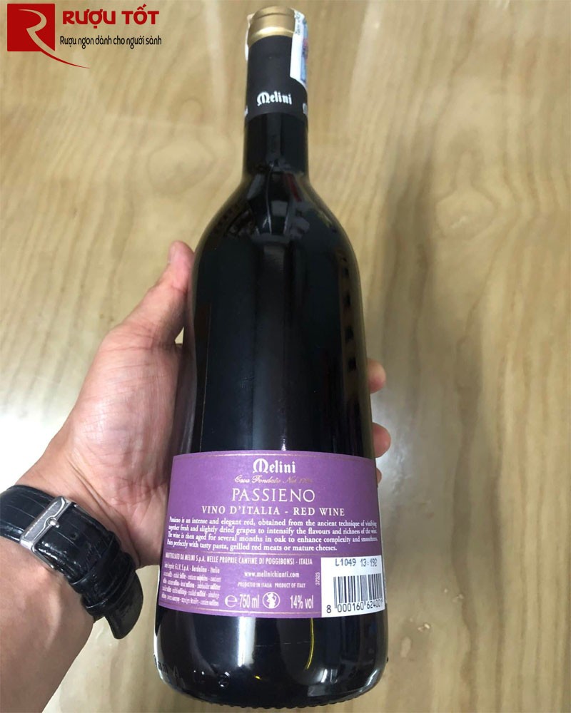 Thuong hieu Melini Passieno Vino D'italia Red Wine