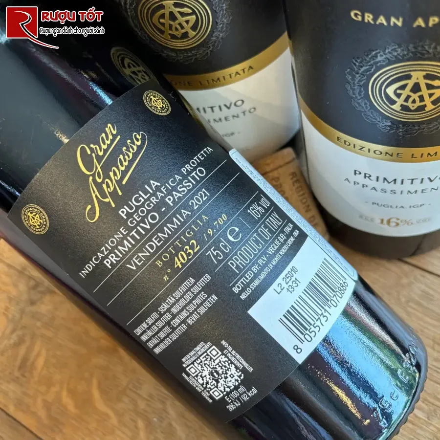 vang Gran Appasso Appassimento Primitivo 16 độ